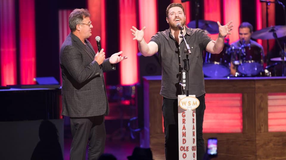 Vince Gill and Chris Young at the Grand Ole Opry