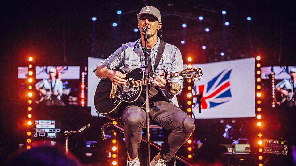 Brett Young performing on the Spotlight Stage at C2C