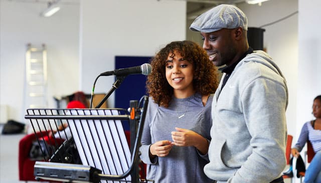 Alyce Liburd and Chris Jack in rehearsals for Airplays. Photography by David Lindsay.