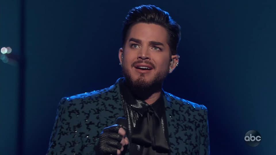 Adam Lambert performing at the Oscars