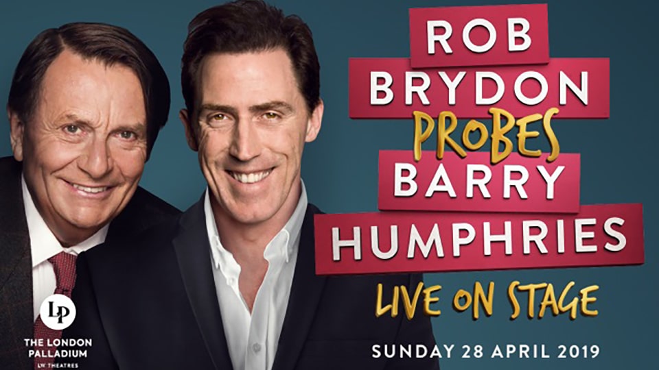 Rob Brydon Probes Barry Humphries Live on Stage