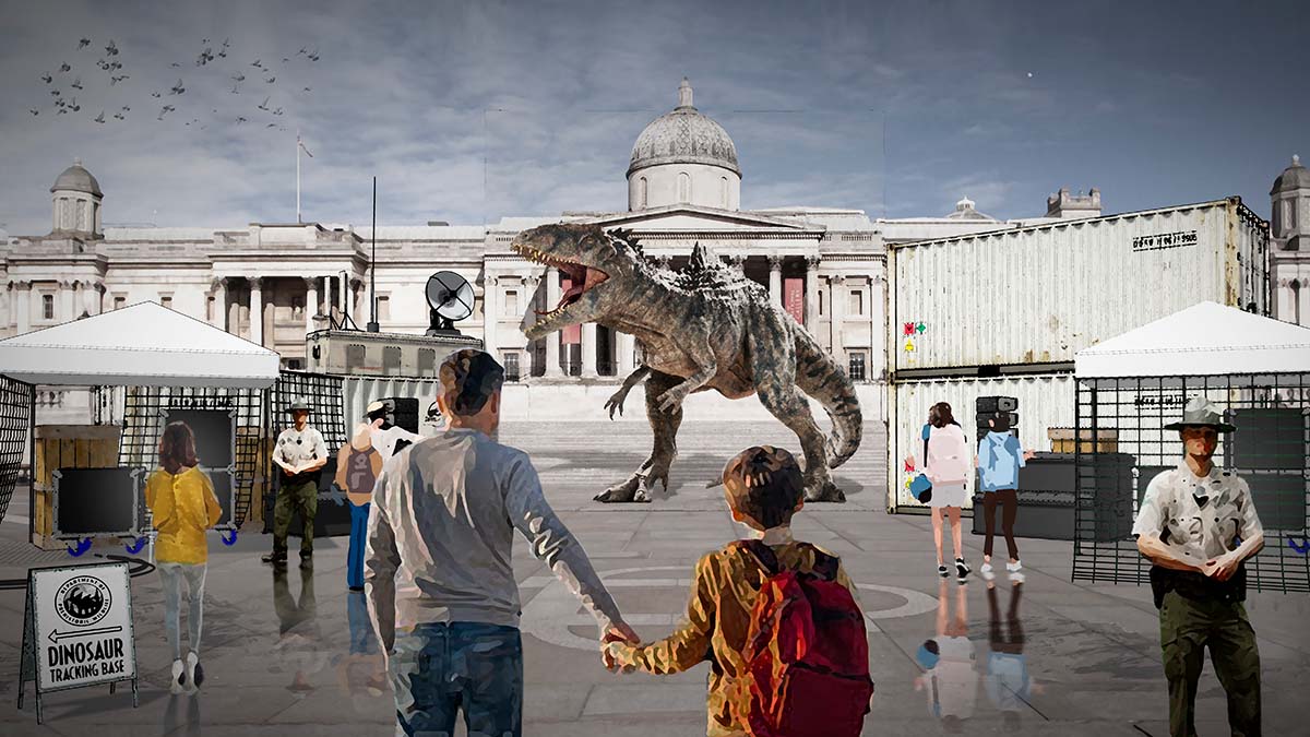 Jurassic World Dominion in Trafalgar Square