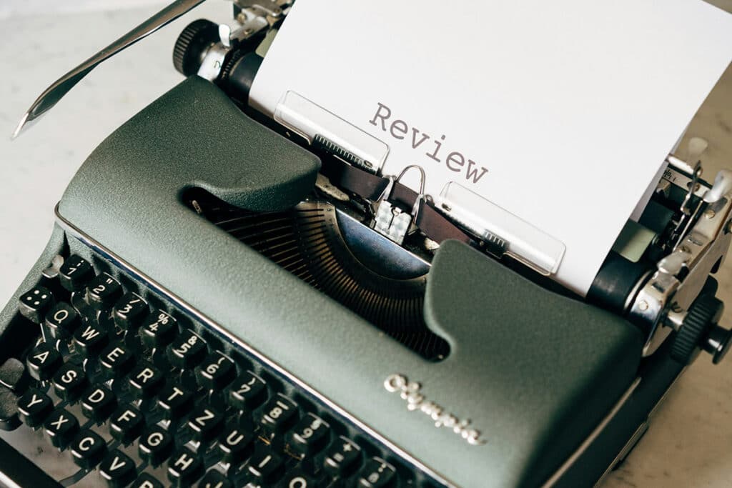 Review on a typewriter